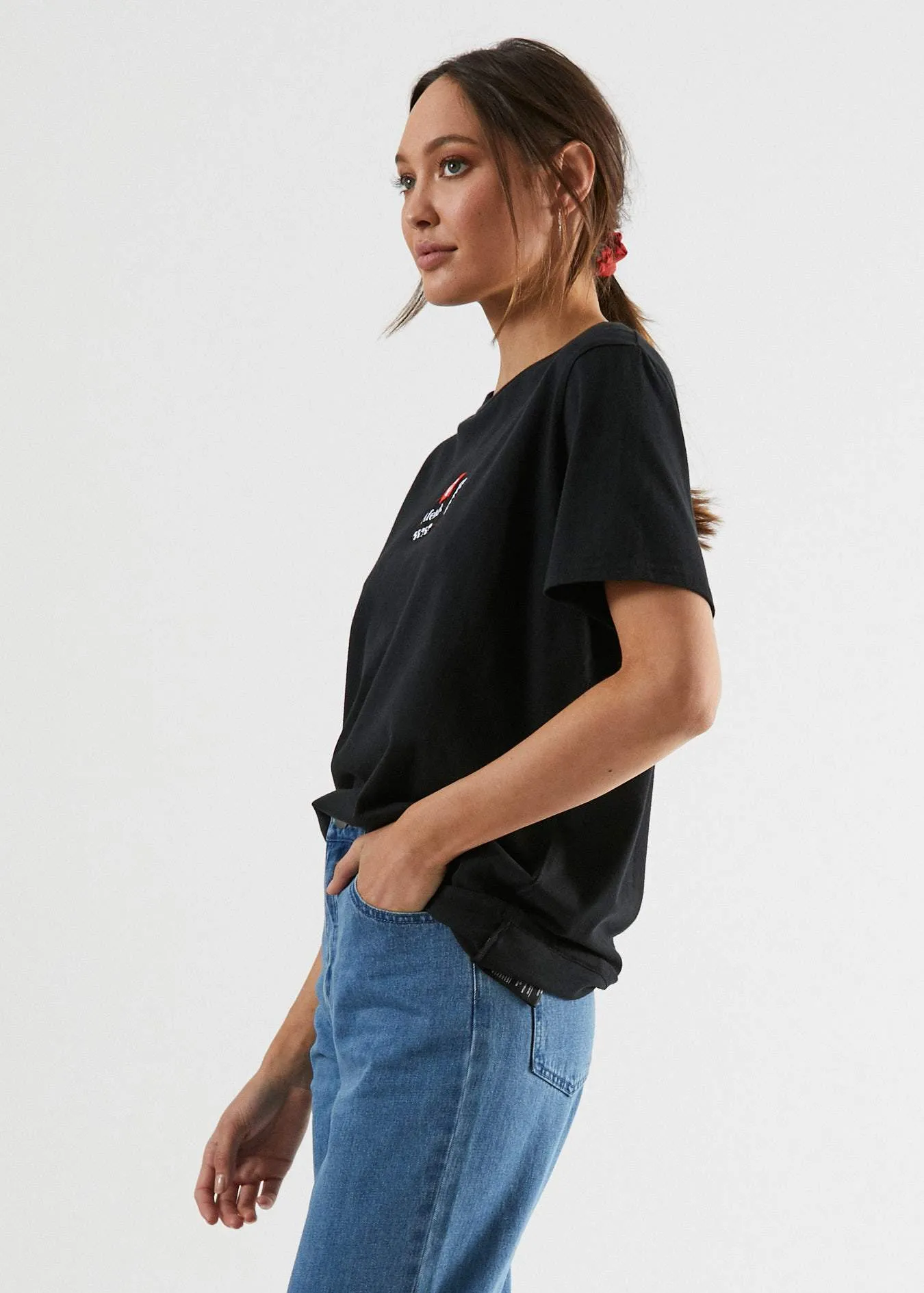 Afends Womens Misfit - Boyfriend Fit Tee - Black