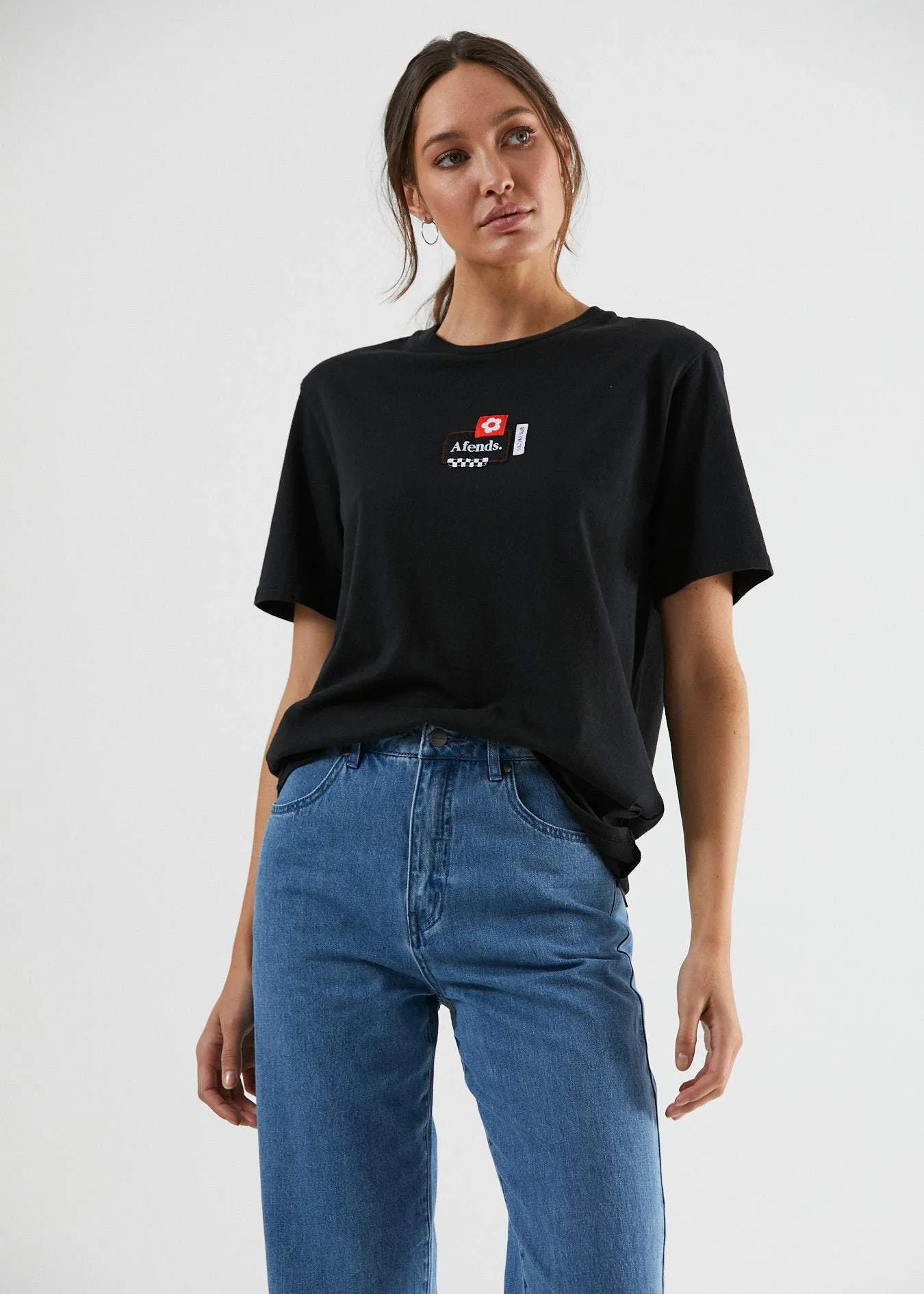 Afends Womens Misfit - Boyfriend Fit Tee - Black