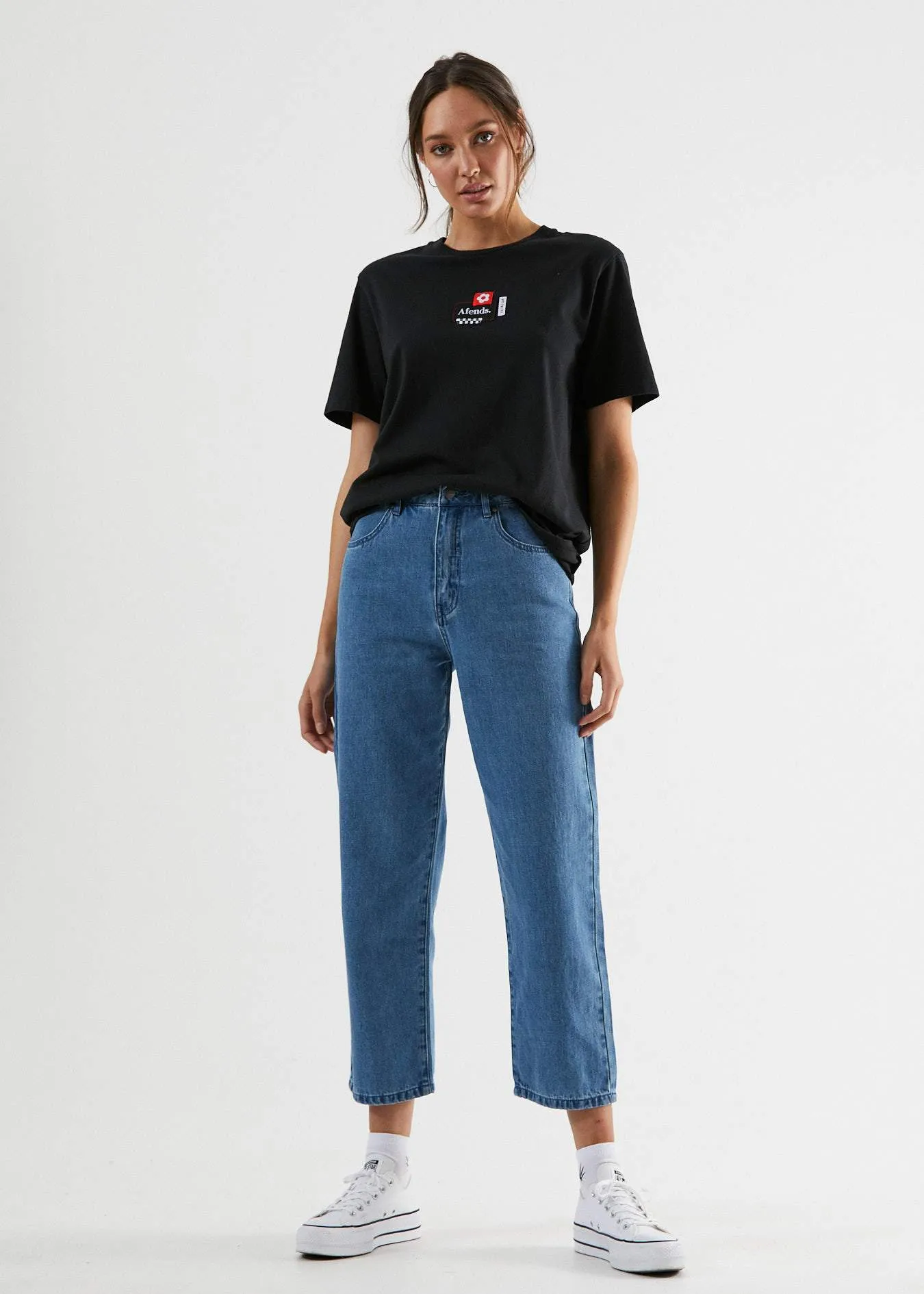 Afends Womens Misfit - Boyfriend Fit Tee - Black