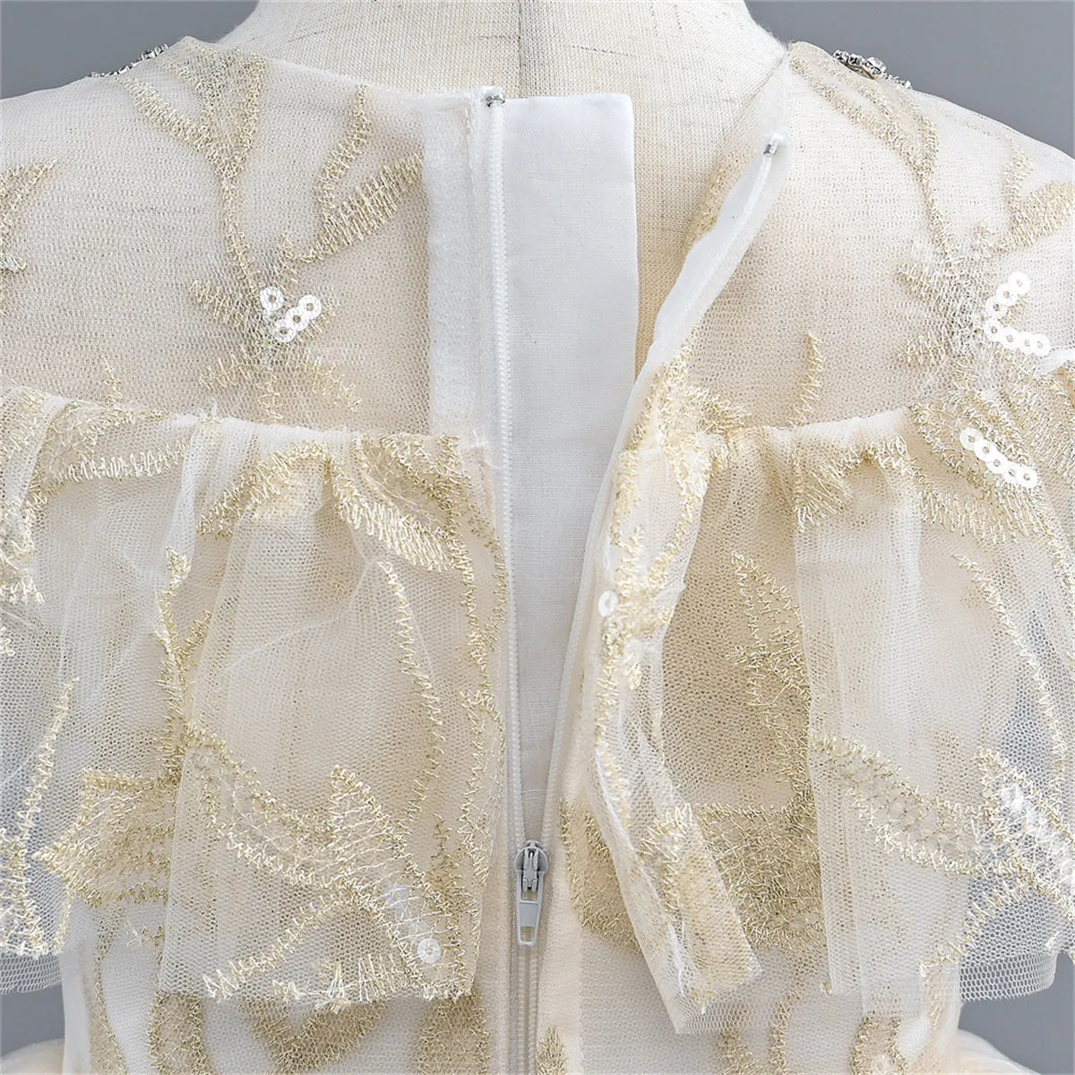 AL005 3-9years old Yoliyolei Puffy Trailing Party Dress Girls Halloween Sweet Princess Baby Kids Birthday Clothing Child Wedding Retro Dress