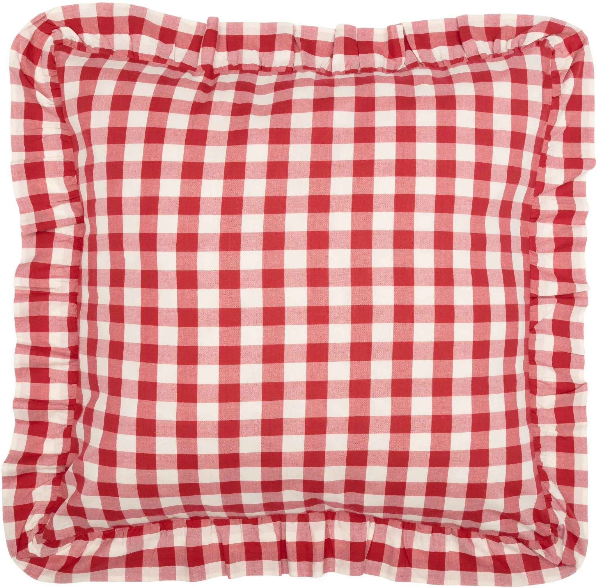 Annie Buffalo Check Red Fabric Euro Sham 26x26"