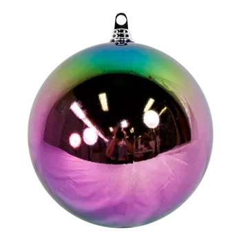 Bauble Shiny Iridescent Black 200mm