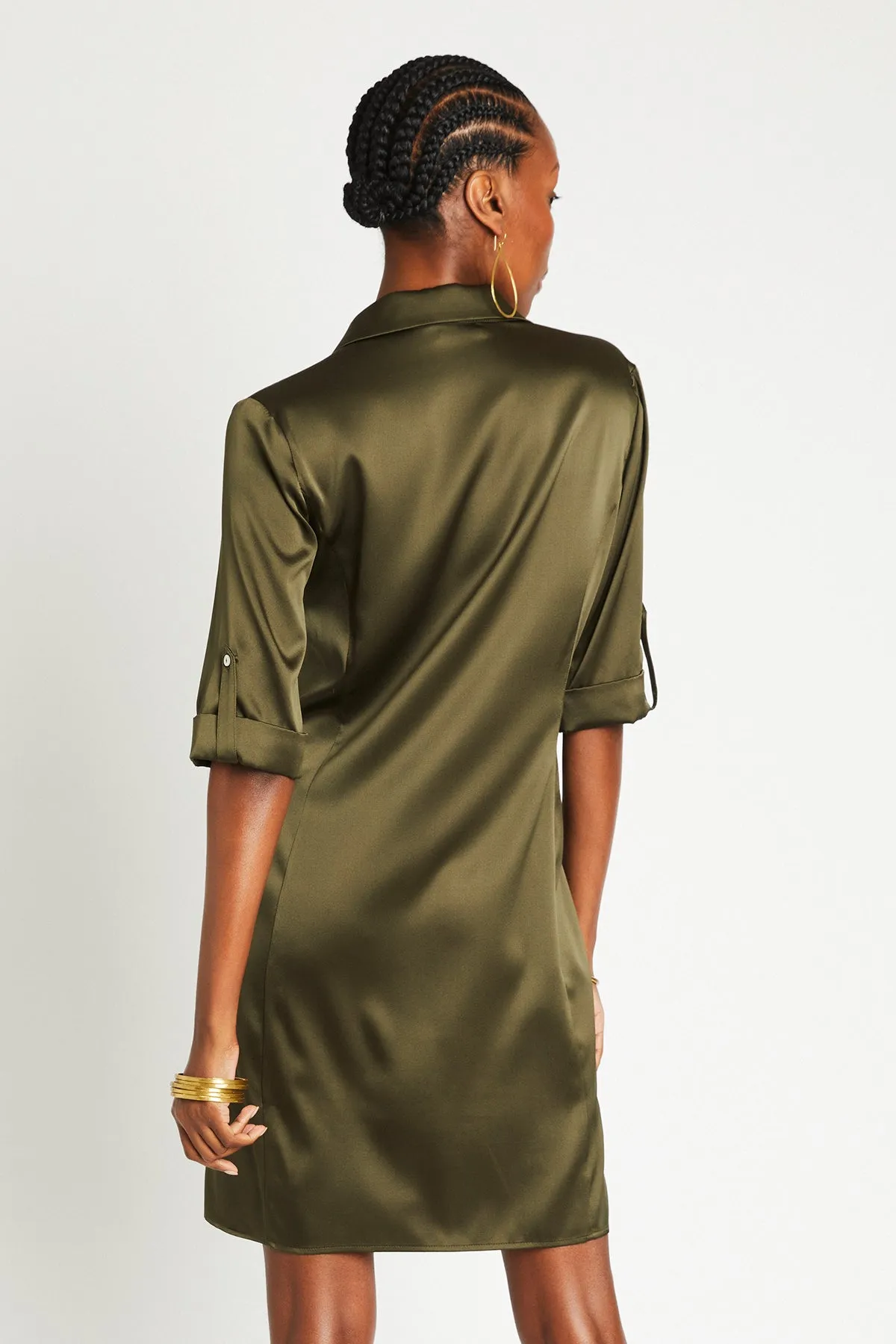  Beryll Yves Silk Dress | Olive