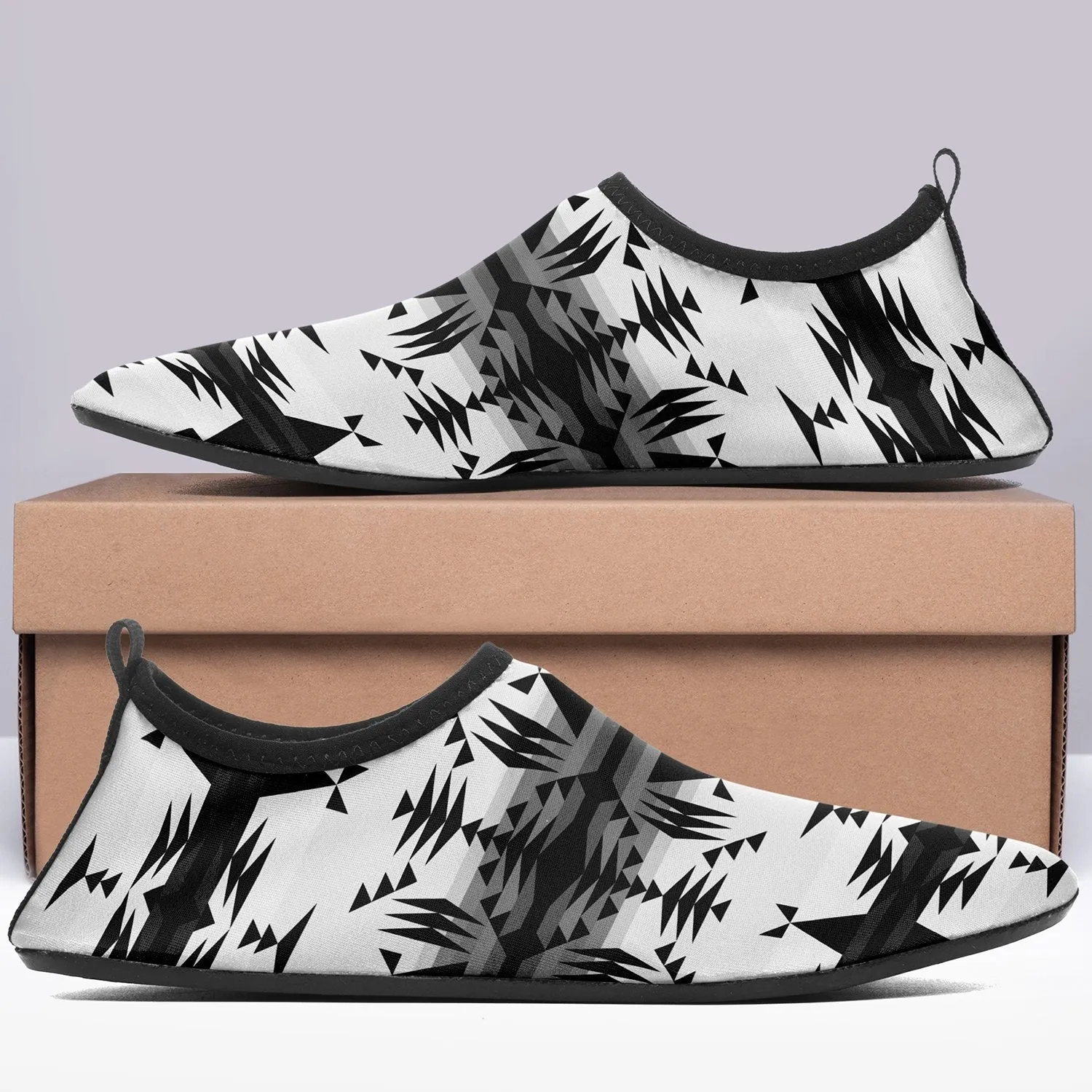 Between the Mountains White and Black Sockamoccs