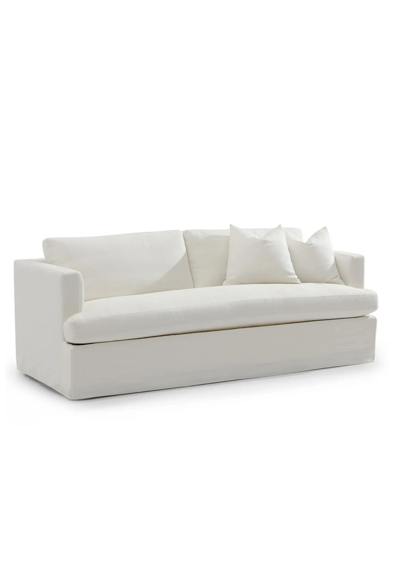 Birdie 3 Seater Slip Cover Sofa - White Linen