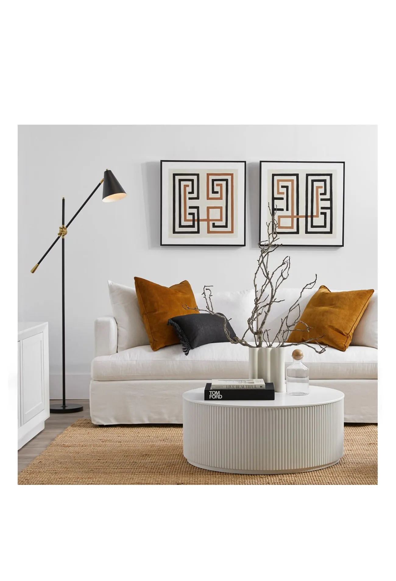Birdie 3 Seater Slip Cover Sofa - White Linen