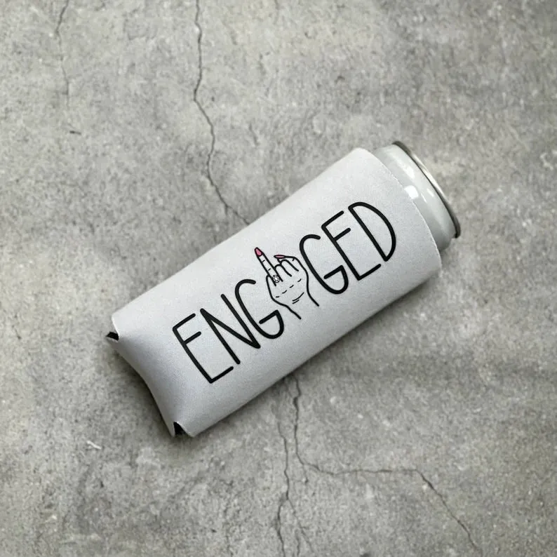 Engaged Ring Finger I Said Yes Bride to Be Future Mrs Engagement Gift Slim Seltzer Can Cooler