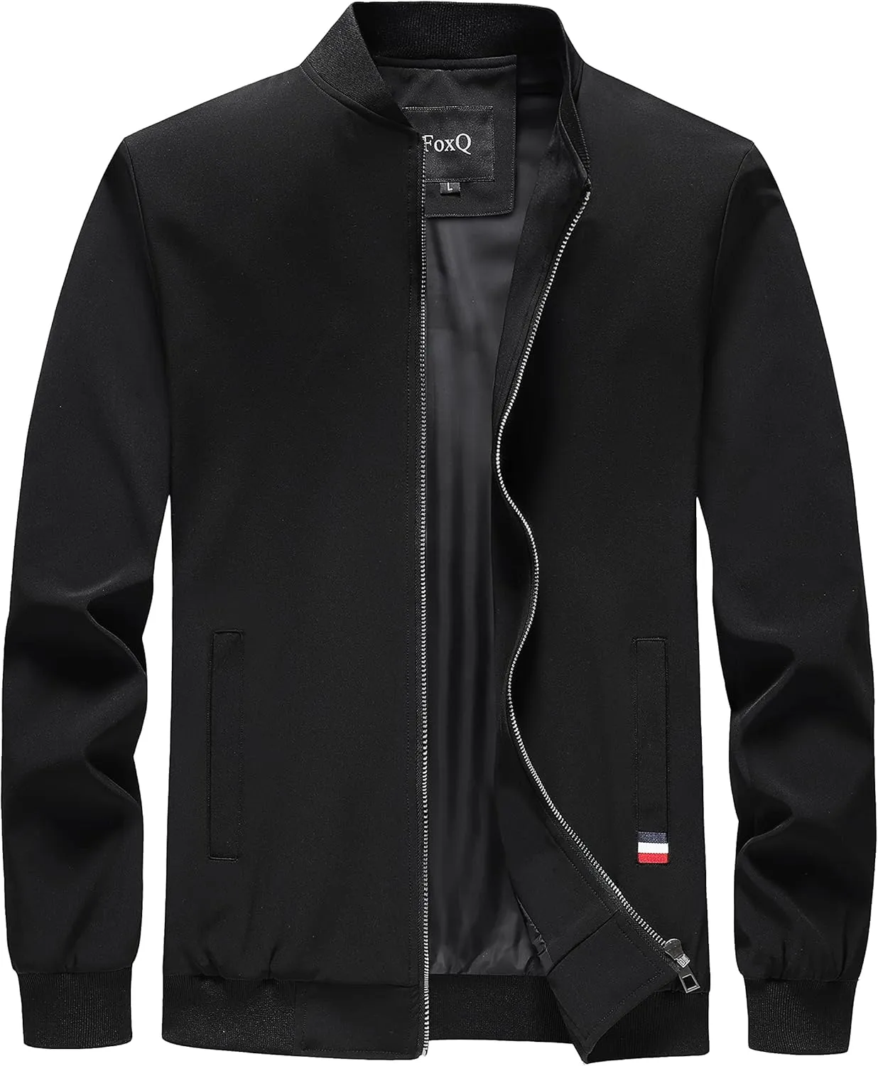 FoxQ Men's Bomber Jacket Lightweight, Slim Fit Sportswear Daily Casual Style with a Sporty Edge