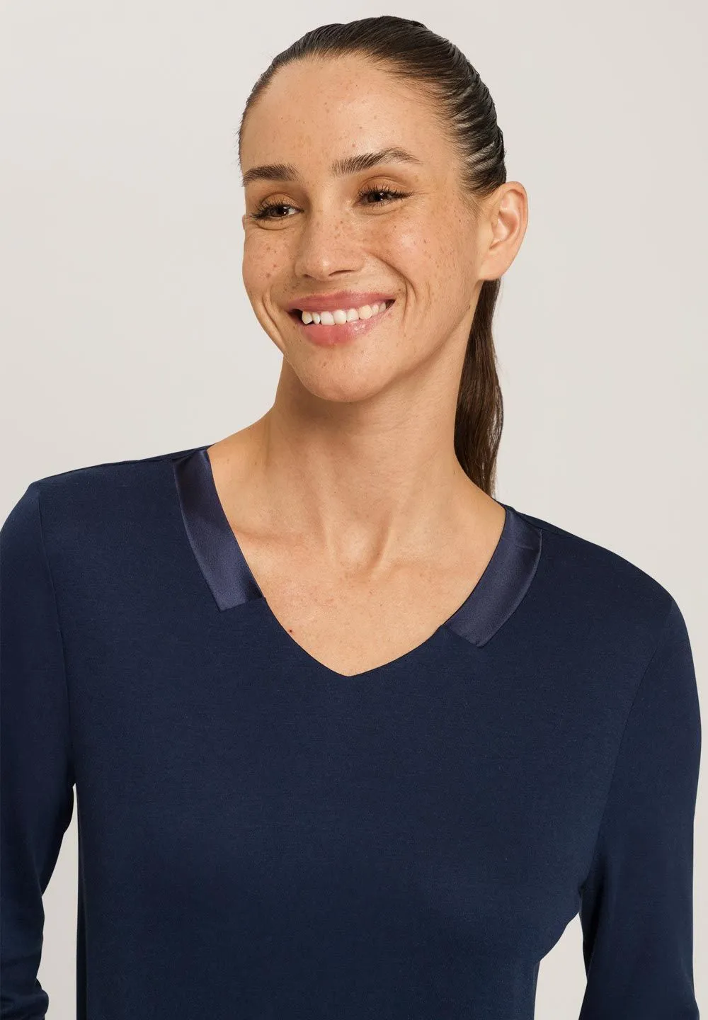 HANRO Joela Cotton Modal Long Sleeve Pajama