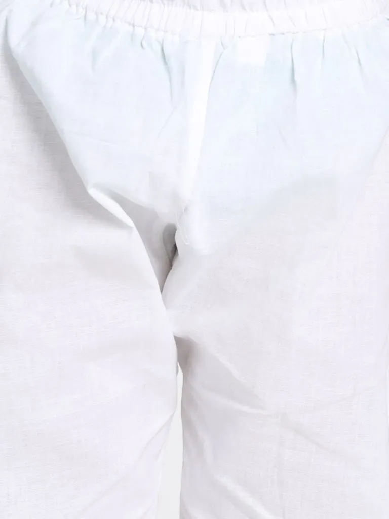 Jashvi Boy's White cotton printed Kurta set is so adorable