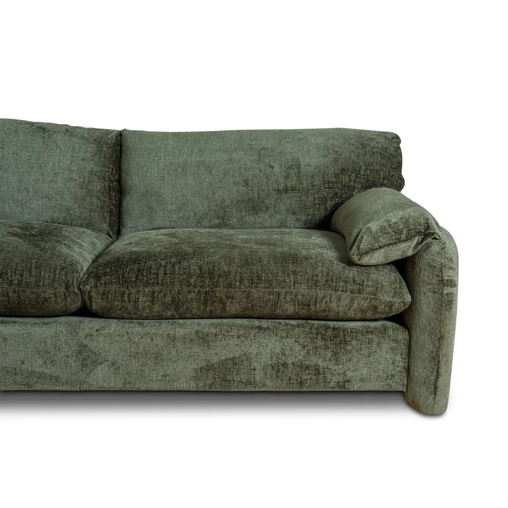 Jordie 3 Seater Fabric Sofa - Turtle Green