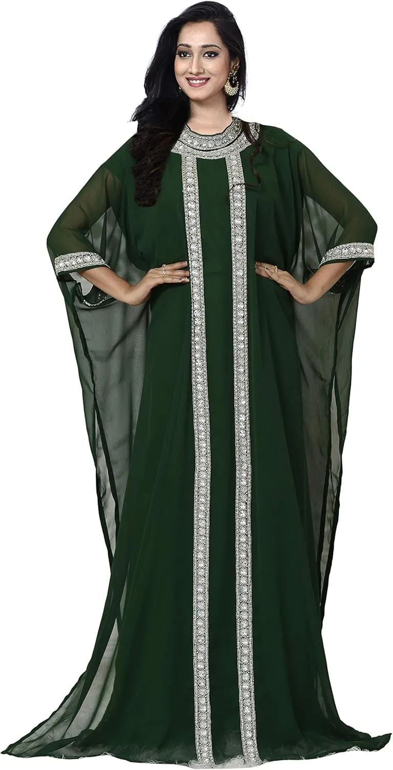 KoC Women wear Dubai Kaftan Farasha Caftan Long Maxi Party Dress Top - Free Size