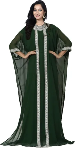 KoC Women wear Dubai Kaftan Farasha Caftan Long Maxi Party Dress Top - Free Size