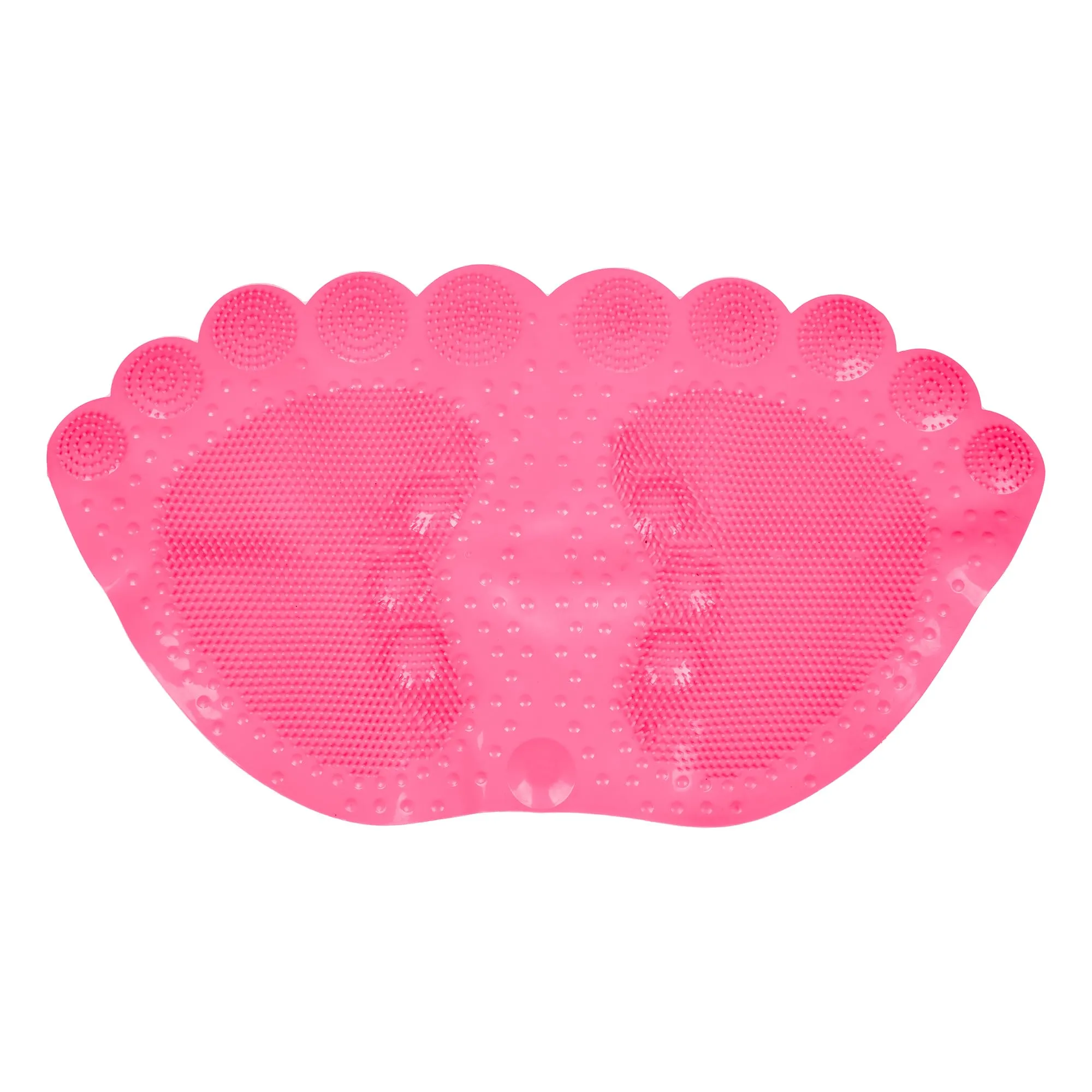 Kuber Industries Bath Mat | PVC Bathroom Mat | Shower Bath Mat | Foot Shape Bath Tub Mat | Foot Massager Mat | Anti-Skid Floor Mat | Shower Mat | Pack of 2 | Pink