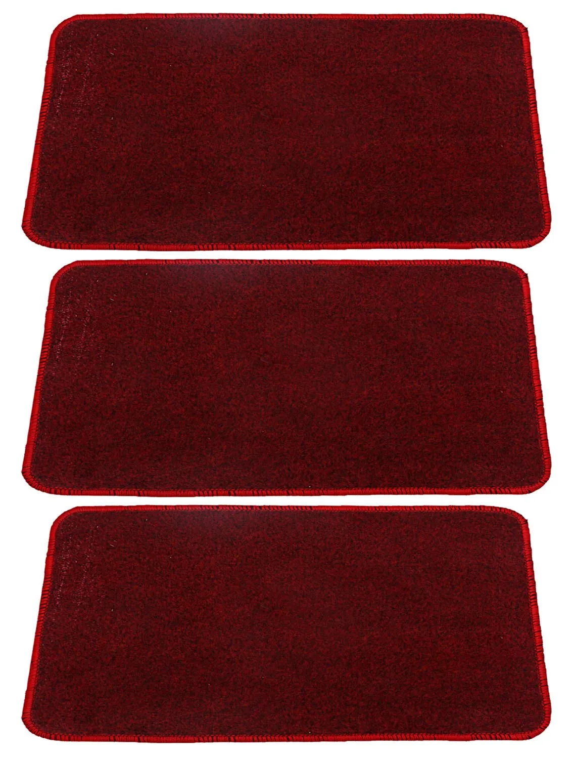 Kuber Industries Microfiber Anti Slip 3 Pieces Door Mat 22"x14", Red - CTKTC21876