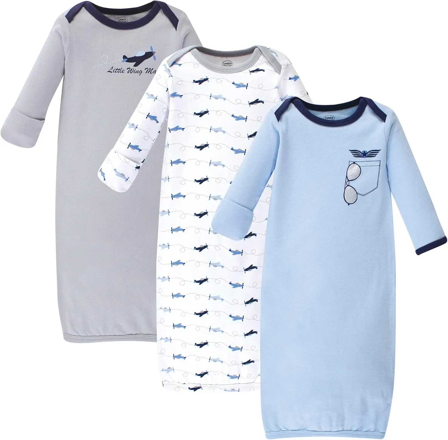 Luvable Friends Baby Girls' Cotton Gowns