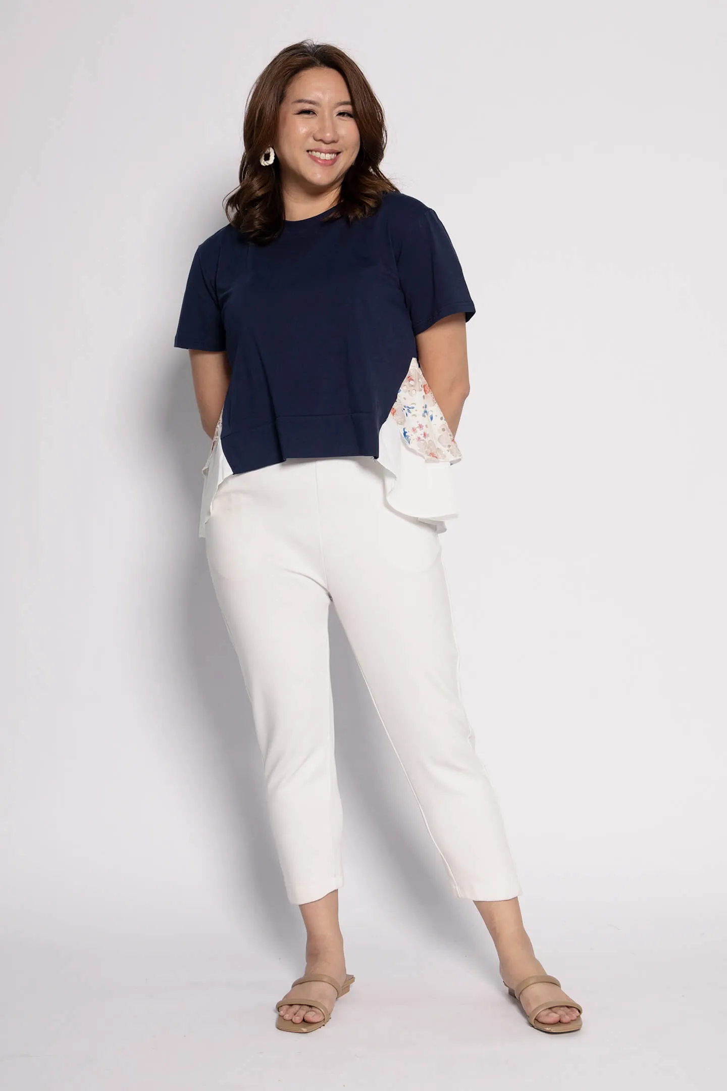 Lynette Top in Blue Floral