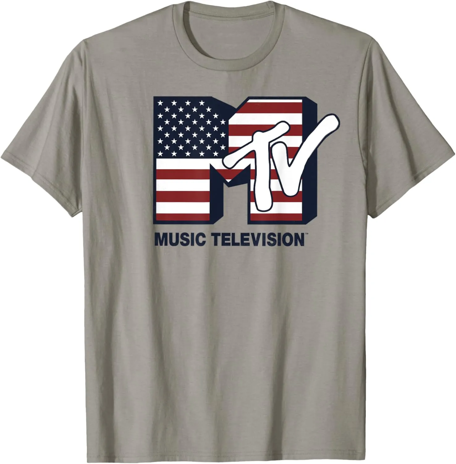 MTV Logo American Flag Graphic T-Shirt T-Shirt