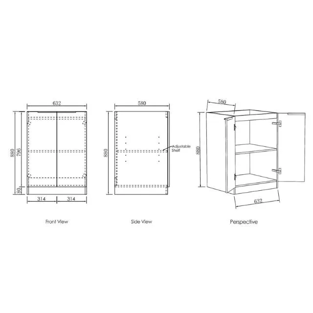 Otti Byron Natural Oak 1060mm Laundry Cabinet Set