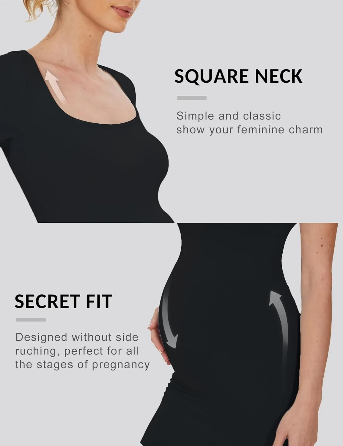 Peauty Women's Ribbed Maxi Dress Body-Hugging Fit Maternity Dress Before During After Pregnancy