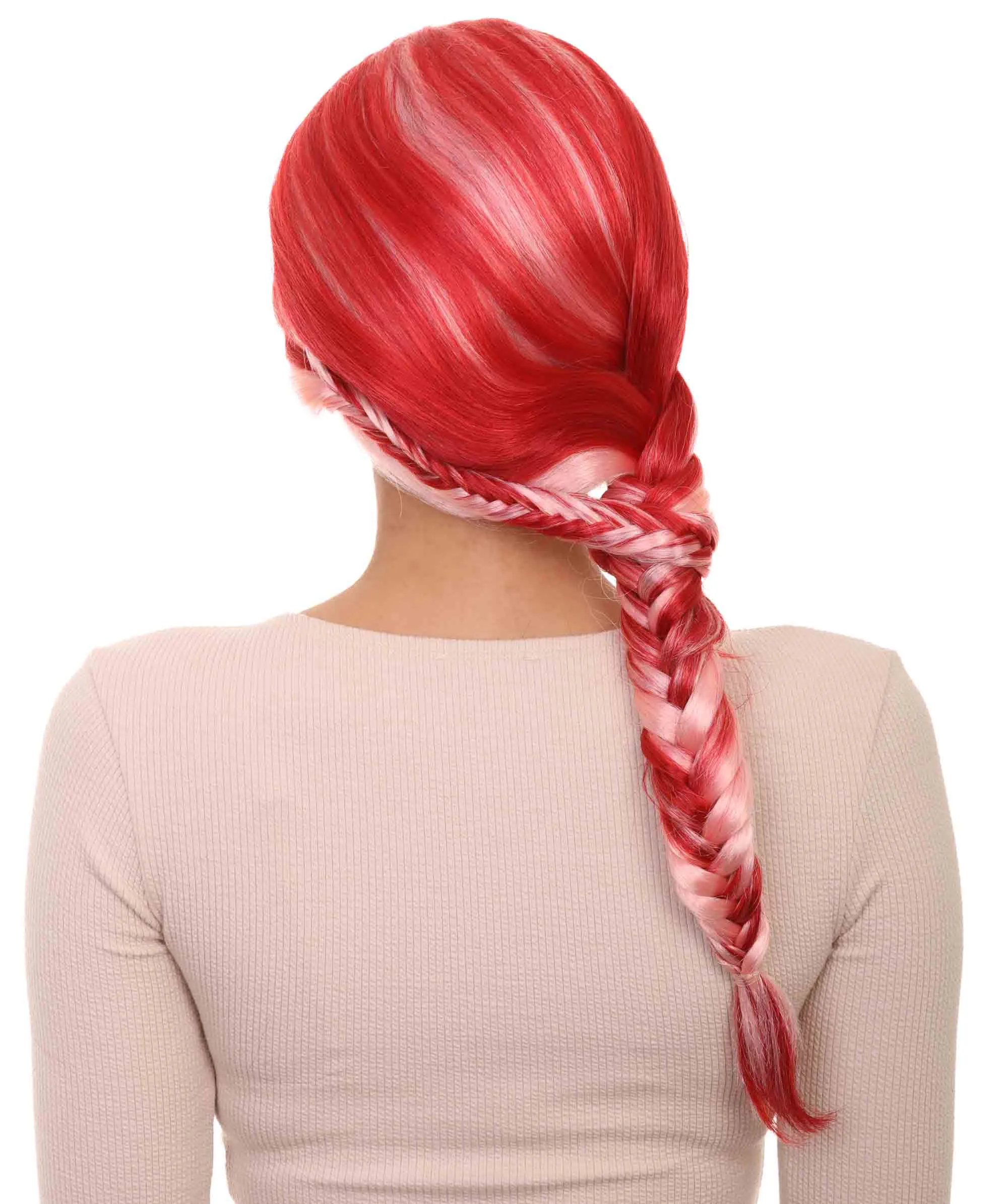 Pretty Red Ponytail Womens Wig | Pop Star Character Cosplay Halloween Wig | Premium Breathable Capless Cap
