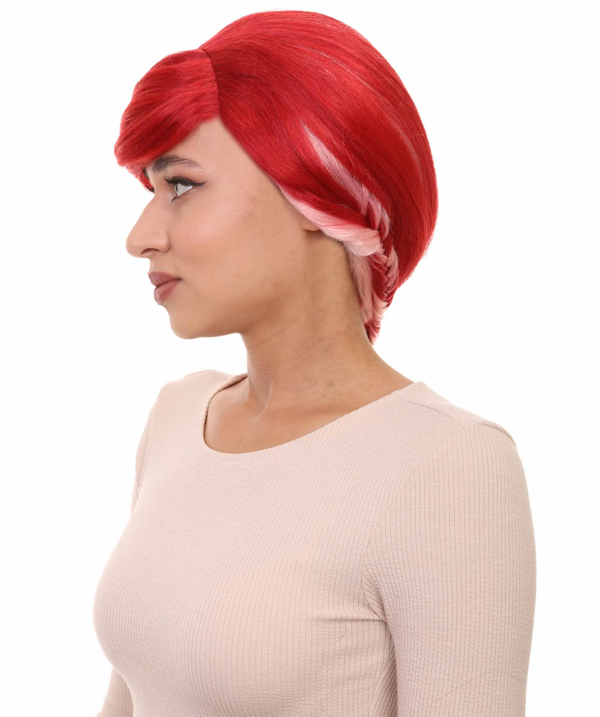 Pretty Red Ponytail Womens Wig | Pop Star Character Cosplay Halloween Wig | Premium Breathable Capless Cap