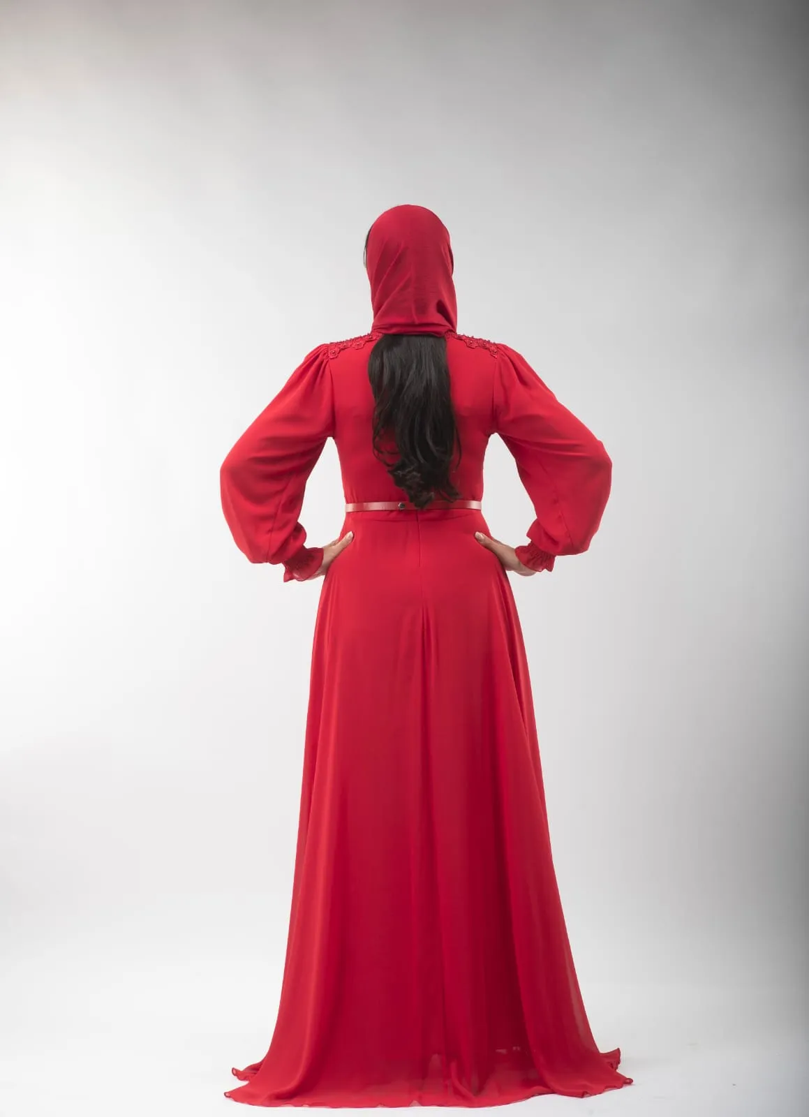 Red Net Stone Dress
