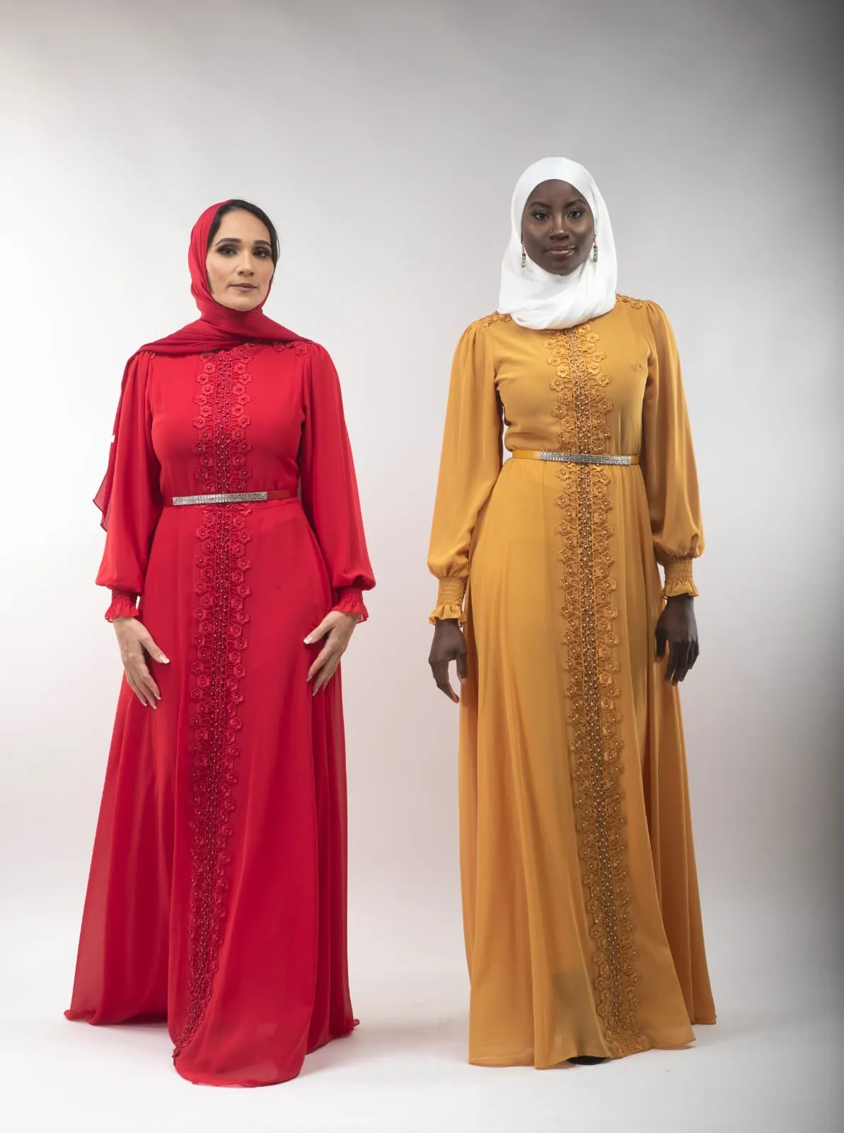 Red Net Stone Dress