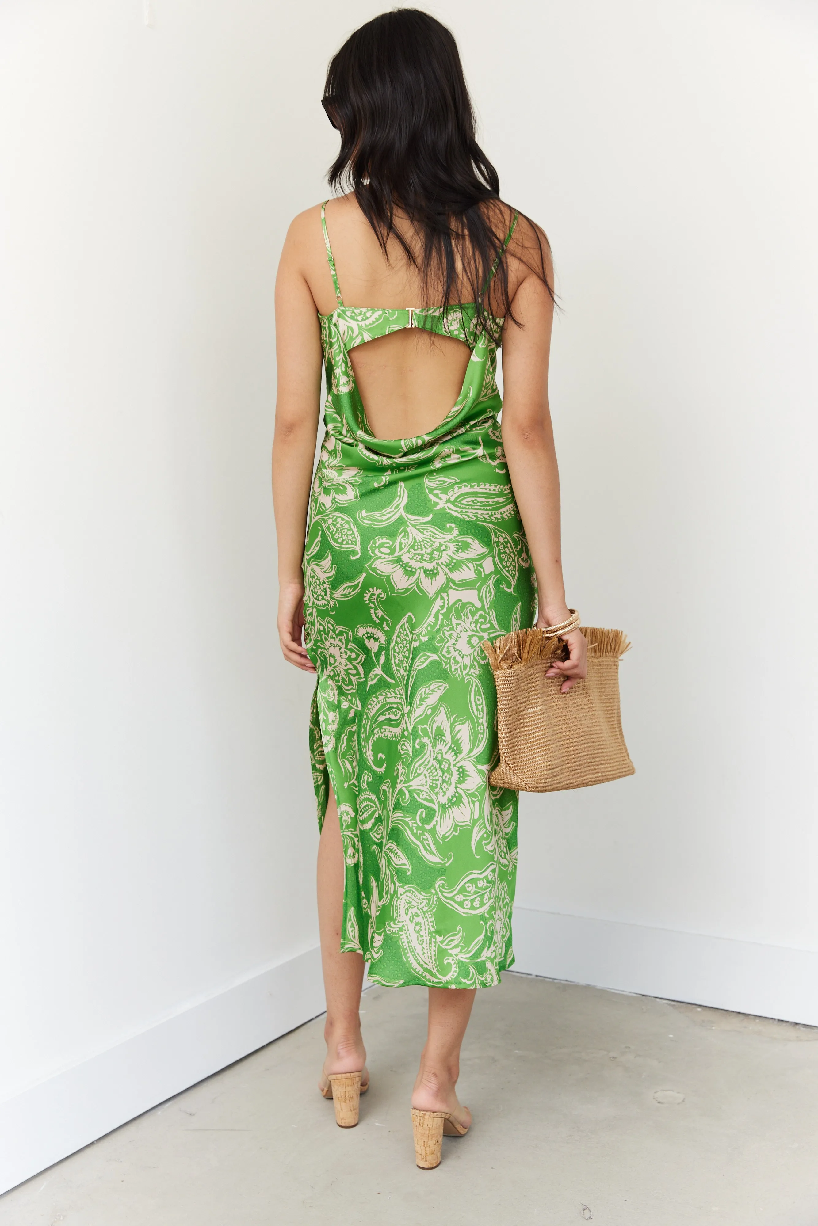 SALE - Aamir Open Back Printed Midi Dress