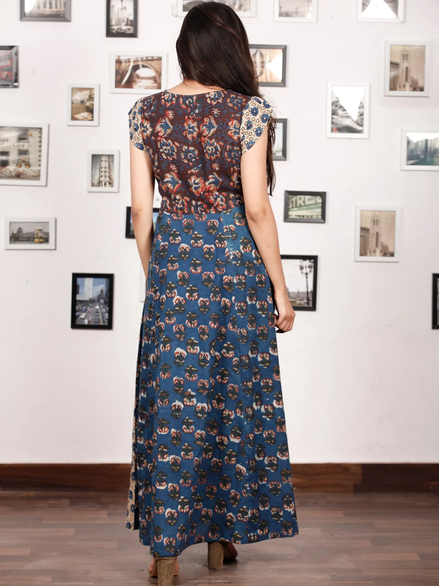 STYLO COLLARGE - Hand Block Printed Cotton Long Dress  - D224F1304