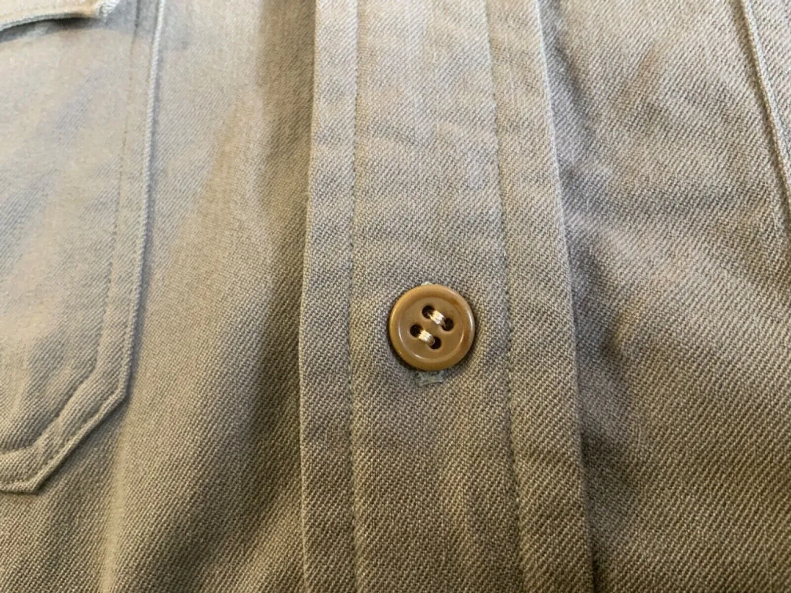 VTG 40s WW2 USA OFFICERS JACKSON RAYMOND RANGOON GABARDINE VIRGIN WOOL SHIRT S38