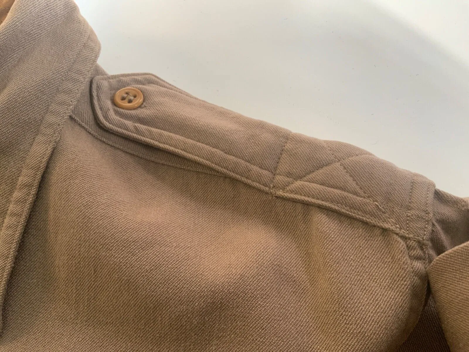VTG 40s WW2 USA OFFICERS JACKSON RAYMOND RANGOON GABARDINE VIRGIN WOOL SHIRT S38