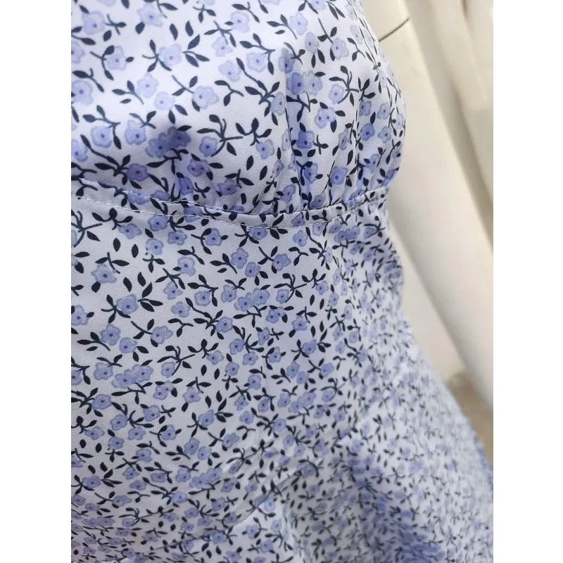 Womens Spaghetti Strap Sleeveless Floral Print Sexy Dress