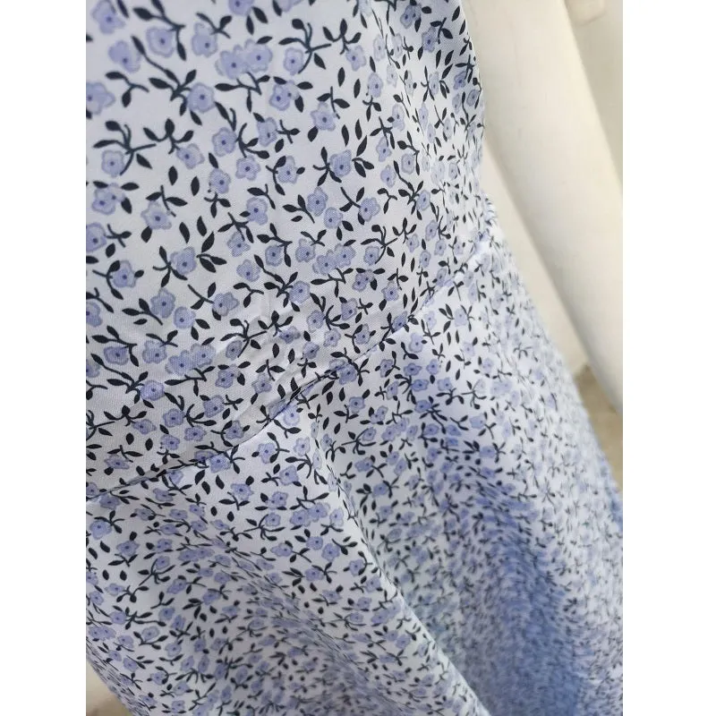 Womens Spaghetti Strap Sleeveless Floral Print Sexy Dress